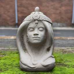 Goddess Bust Ornament Concrete Female Sculpture Stone Mythology Woman Figurine Handcrafted Cement Head Decoration Elegant Outdoor Statue - thumbnail 1
