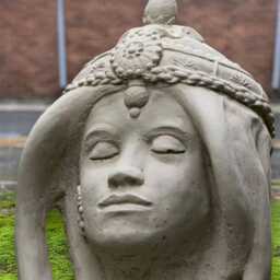 Goddess Bust Ornament Concrete Female Sculpture Stone Mythology Woman Figurine Handcrafted Cement Head Decoration Elegant Outdoor Statue - thumbnail 2