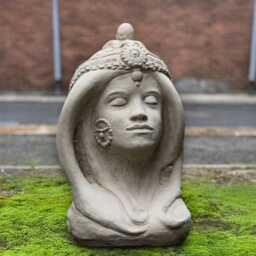 Goddess Bust Ornament Concrete Female Sculpture Stone Mythology Woman Figurine Handcrafted Cement Head Decoration Elegant Outdoor Statue - thumbnail 3