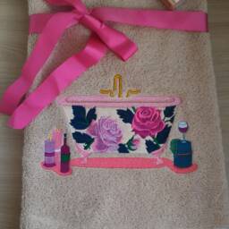 "Beige Terry Towel With Embroidery ""Bath Roses" - thumbnail 3