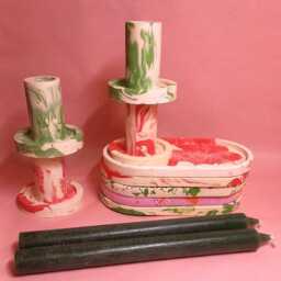 Christmas Candlestick Marble/Christmass Candleholder Handmade - thumbnail 3