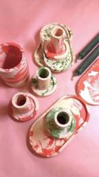 Christmas Candlestick Marble/Christmass Candleholder Handmade - thumbnail 1