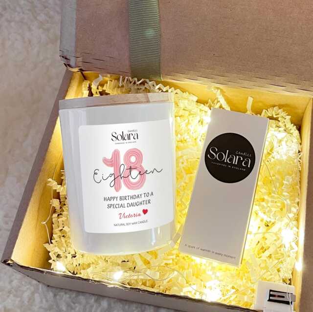 18Th Birthday Candle Gift, Personalised Soy Wax Candle, 18 Gift For Granddaughter Cousin Sister Niece, Her - image 1