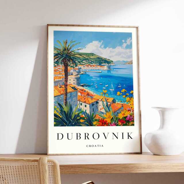 Dubrovnik Croatia Print Adriatic Coast, Old Town Wall Art - image 1