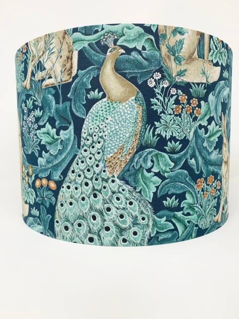 William Morris Lampshade Teal Forest Peacock Hare Fox Art Nouveau Light Shade - image 1