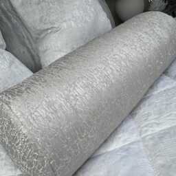 "Grey Bolster Cushion in Designer Fabric - Home Decor Accent 16"" X 6" - thumbnail 2