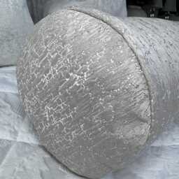 "Grey Bolster Cushion in Designer Fabric - Home Decor Accent 16"" X 6" - thumbnail 3
