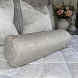 "Grey Bolster Cushion in Designer Fabric - Home Decor Accent 16"" X 6" - thumbnail 4