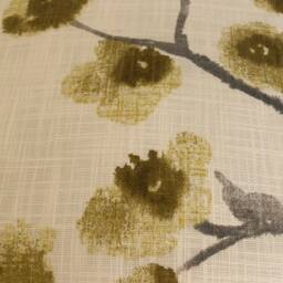 "2 X Fryetts Como Earthy Ochre Grey Floral Cushion Covers 16"" 18"" 20"" 22" - thumbnail 3