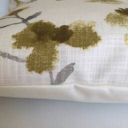 "2 X Fryetts Como Earthy Ochre Grey Floral Cushion Covers 16"" 18"" 20"" 22" - thumbnail 2