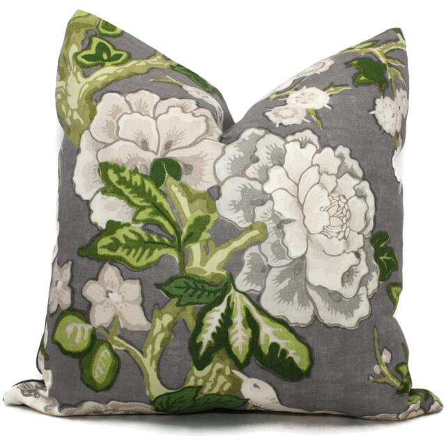 Floral Pillow Cover Mary Mcdonald Schumacher Bermuda Blossoms Slate - image 1
