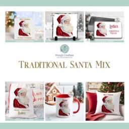 Personalised Father Christmas Cushion, Traditional Santa Pillow, Family Xmas Home Decor - thumbnail 3