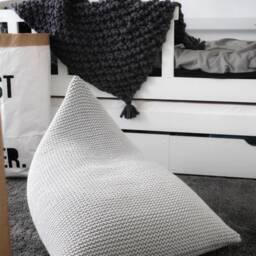 Knitted Cotton Kids Bean Bag Chair Scandinavian Lounger - thumbnail 2