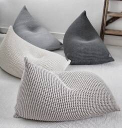 Knitted Cotton Kids Bean Bag Chair Scandinavian Lounger