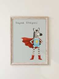 Super Stripes - Bright Boys Room Toddler Poster Playroom Print Modern Toddler Decor Zebra Nursery - thumbnail 1