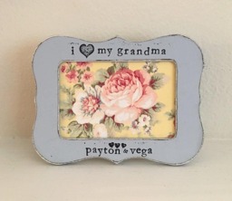 Personalized Grandma Picture Frame Hand Stamped Vintage Style - thumbnail 1