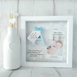 New Baby Gifts, Boy Gift, Gifts For Newborn, 1st Birthday Gift, Godson Gift Nephew, Frame, Personalised Keepsake Nursery - thumbnail 1