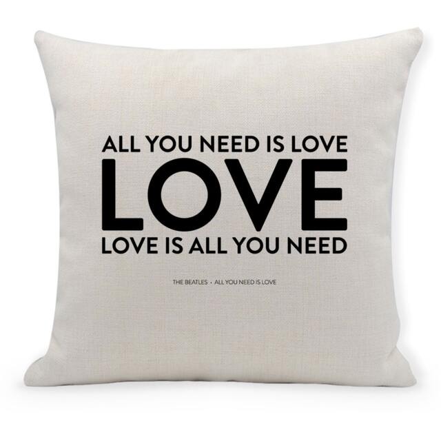 The Beatles - All You Need Is Love- Song Lyric Cushion Cover 40cm Home Decor, Furnishings - image 1