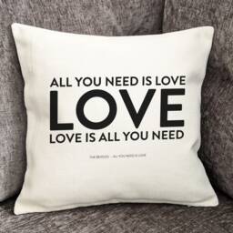 The Beatles - All You Need Is Love- Song Lyric Cushion Cover 40cm Home Decor, Furnishings - thumbnail 2