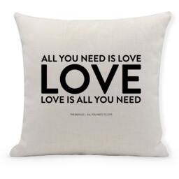 The Beatles - All You Need Is Love- Song Lyric Cushion Cover 40cm Home Decor, Furnishings - thumbnail 1