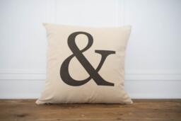 Linen Ampersand Pillow Cover - Modern Home Decor - thumbnail 1