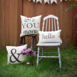 Linen Ampersand Pillow Cover - Modern Home Decor - thumbnail 2