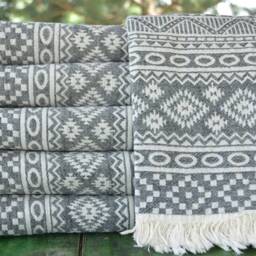 "Geometric Towel, Kilim Patterned Towel, Double Face Towel, Beach Peshtemal, Towel, Aztec Towel, Cotton Towel, Turkish Towel, 36""x69" - thumbnail 2