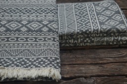 "Geometric Towel, Kilim Patterned Towel, Double Face Towel, Beach Peshtemal, Towel, Aztec Towel, Cotton Towel, Turkish Towel, 36""x69"