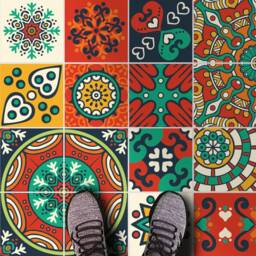Mayapan Tile Stickers, Maya Tile, Talavera, Suitable For Wall & Floor, Waterproof, All Sizes, Summer Collection 2018, Pack 24, Skummts - thumbnail 3