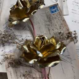 Handmade Brass Rose - thumbnail 3