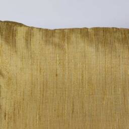 Handmade Solid Gold Silk Pillow Cover - Ribbed Weave Throw Cushion - 12x20 Inches - thumbnail 2