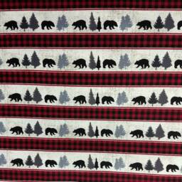 Buffalo Check Crib Sheet Bear Forest Cabin Nursery, Cotton Or Flannel - thumbnail 3
