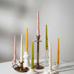 Daisy Taper Candle, Flowers Pillar Twisted Dinner Decorative Candle, Home Decor, Decoration - thumbnail 2