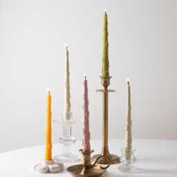 Daisy Taper Candle, Flowers Pillar Twisted Dinner Decorative Candle, Home Decor, Decoration - thumbnail 3