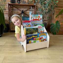Personalized Kids Bookshelf Childrens Bookshelves Montessori Wooden Book Shelf White Bookcase Christmas - thumbnail 4