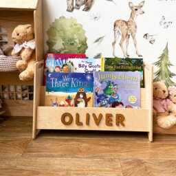 Personalized Kids Bookshelf Childrens Bookshelves Montessori Wooden Book Shelf White Bookcase Christmas
