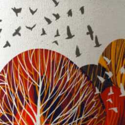 Lampshade/ Startled Birds Design/Original Design - thumbnail 4