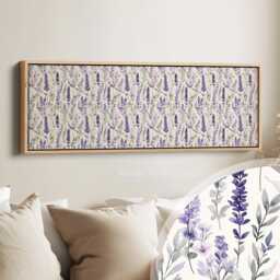 Above Bed Horizontal Long Skinny Framed Canvas Print With Cream Tones For Refined Interiors Perfect Living Room Hallway Bedroom Office