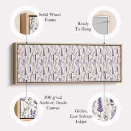 Above Bed Horizontal Long Skinny Framed Canvas Print With Cream Tones For Refined Interiors Perfect Living Room Hallway Bedroom Office - thumbnail 2