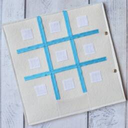 Felt Tic Tac Toe Quiet Book Page Montessori Toddler Toy - thumbnail 2