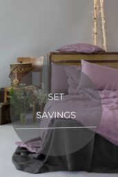 Lavender Color Linen Bedding Set. Queen King Duvet Cover & Pillow Cases - 3Pcs