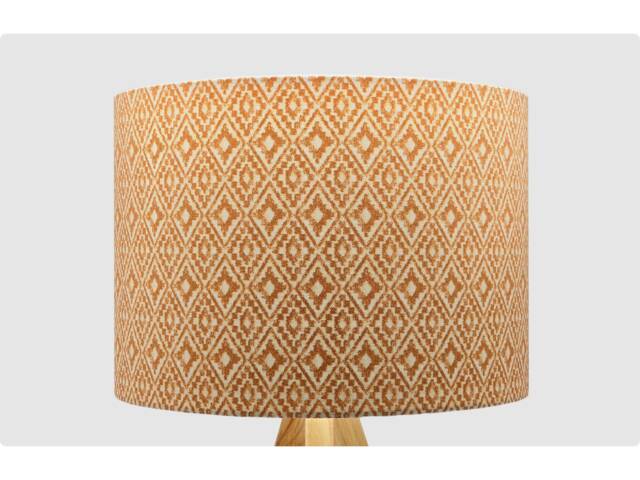 Ikat Orange Geo Lampshade Table Floor Lamp/Ceiling Pendant Small Medium Large 15cm 20cm 25cm 30cm 35cm 40cm Fabric Drum Light Shade - image 1