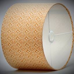 Ikat Orange Geo Lampshade Table Floor Lamp/Ceiling Pendant Small Medium Large 15cm 20cm 25cm 30cm 35cm 40cm Fabric Drum Light Shade - thumbnail 3