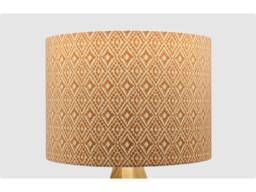 Handmade Lampshade Terracotta Orange Ikat Geo Fabric Drum, Geometric Diamond Light Shade For Table/Floor Lamp Or Ceiling Pendant