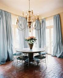 Ihf Dupioni Silk Curtains, Luxury Drapes, Pinch Pleat Lined Custom Drapery Panels, Ice Blue - Pair