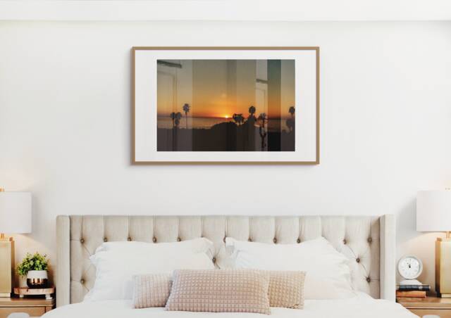 Santa Monica Sunset Beach Photo, California Seaside Art Print - image 1