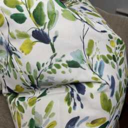 Decorative Pillow - Cushion Cover For Sofa, Bed, Window, Chair, Living Room, Green Blue Leaf Design, Panaz Fabric - thumbnail 4