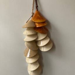 Wabi Sabi Ceramic Wall Hanging Earthy Glazed Tile Art - thumbnail 4