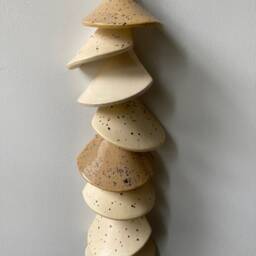 Wabi Sabi Ceramic Wall Hanging Earthy Glazed Tile Art - thumbnail 3