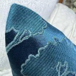 Scatter Cushion Cover, Sofa Pillow Teal Throw Cover By John Lewis Fabric -Dark Peacock Fougere - Double Sided - thumbnail 4